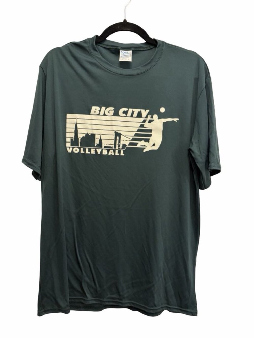 NWOT Unisex NYC Skyline Performance Athletic T-Shirt Port & Company Green Size L